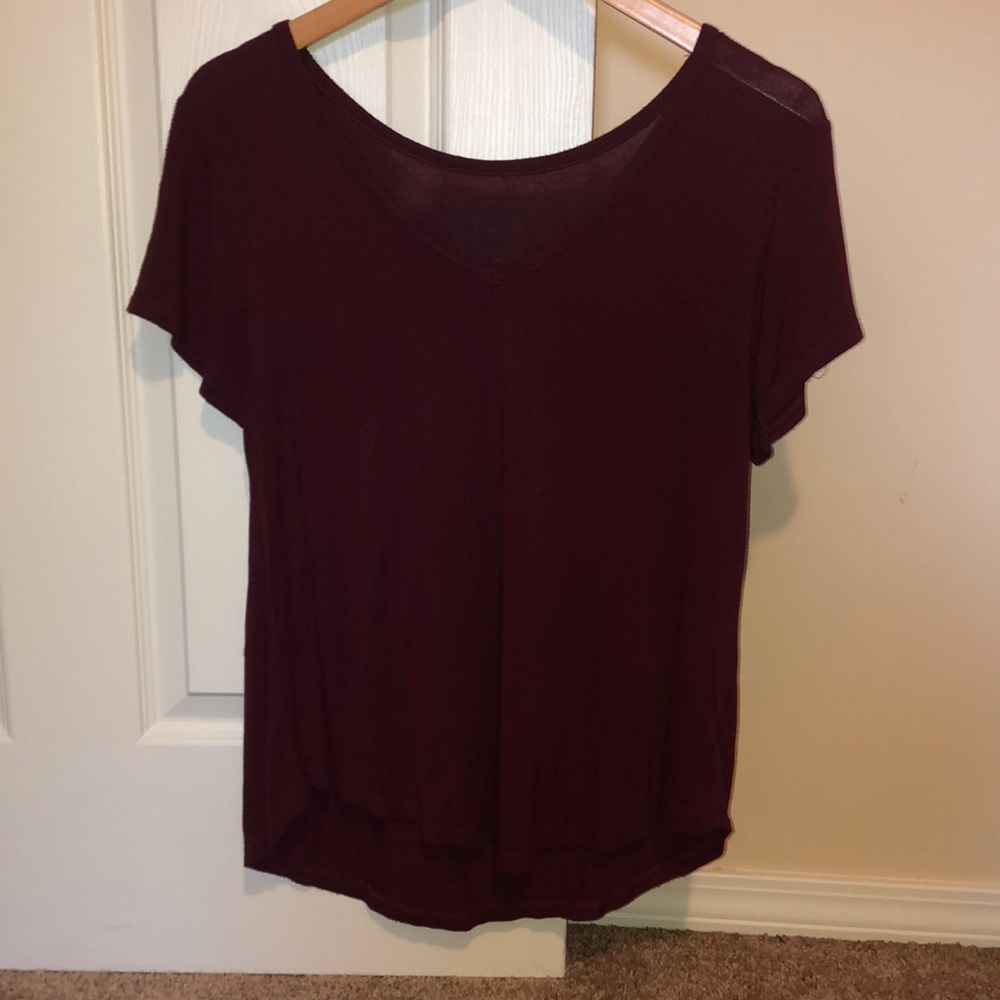Medium Burgundy Relaxed Tee